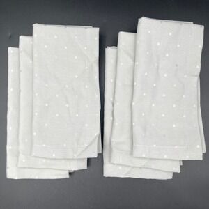 Kate Spade NY Cloth Napkins LARABEE DOT Platinum 20in x 20in Set of 6 NWOT